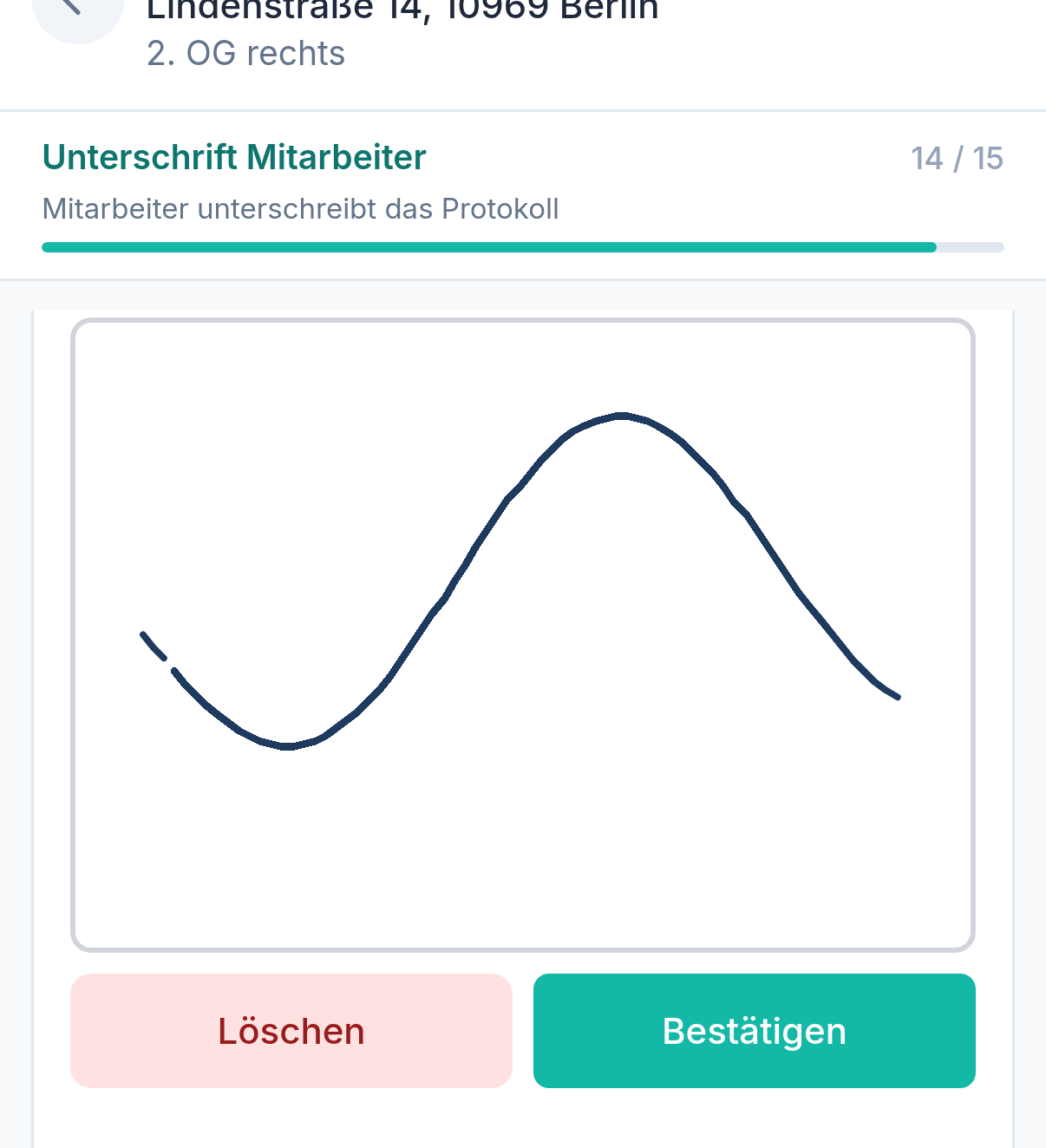 Protocasa App — digitale Unterschrift direkt auf dem Smartphone